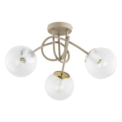 Brilagi - Přisazený lustr STELLA 3xE27/60W/230V béžová/zlatá