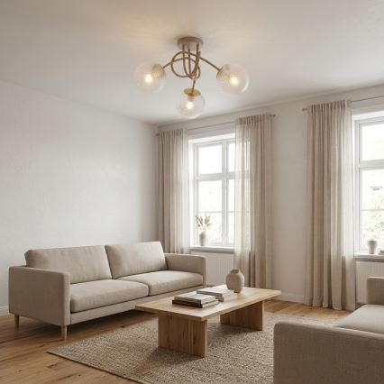 Brilagi - Přisazený lustr STELLA 3xE27/60W/230V béžová/zlatá