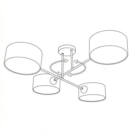 Brilagi - Přisazený lustr VIRGO 4xE14/40W/230V krémová/černá