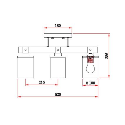 Brilagi - Přisazený lustr VISTA 3xE27/60W/230V dub