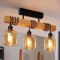 Brilagi - Přisazený lustr WOOD GLASS 3xE27/60W/230V borovice/černá/kouřová hnědá