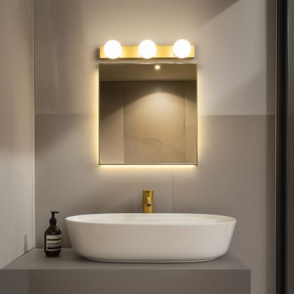 BRILAGI - SADA 2x LED Koupelnové nástěnné svítidlo HOLLYWOOD 3xLED/3W/230V 39 cm IP44 zlatá