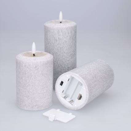 BRILAGI - SADA 3x LED Svíčka LED/2xAA šedá