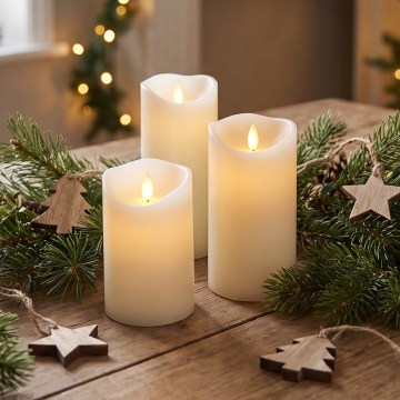 BRILAGI - SADA 3x LED Svíčka LED/3xAAA krémová + dálkové ovládání