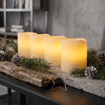 BRILAGI - SADA 4x LED Svíčka LED/1xCR2032 krémová + časovač