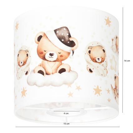 BRILAGI - Stínidlo univerzální BOBO E27 pr. 15 cm bílá/medvídci