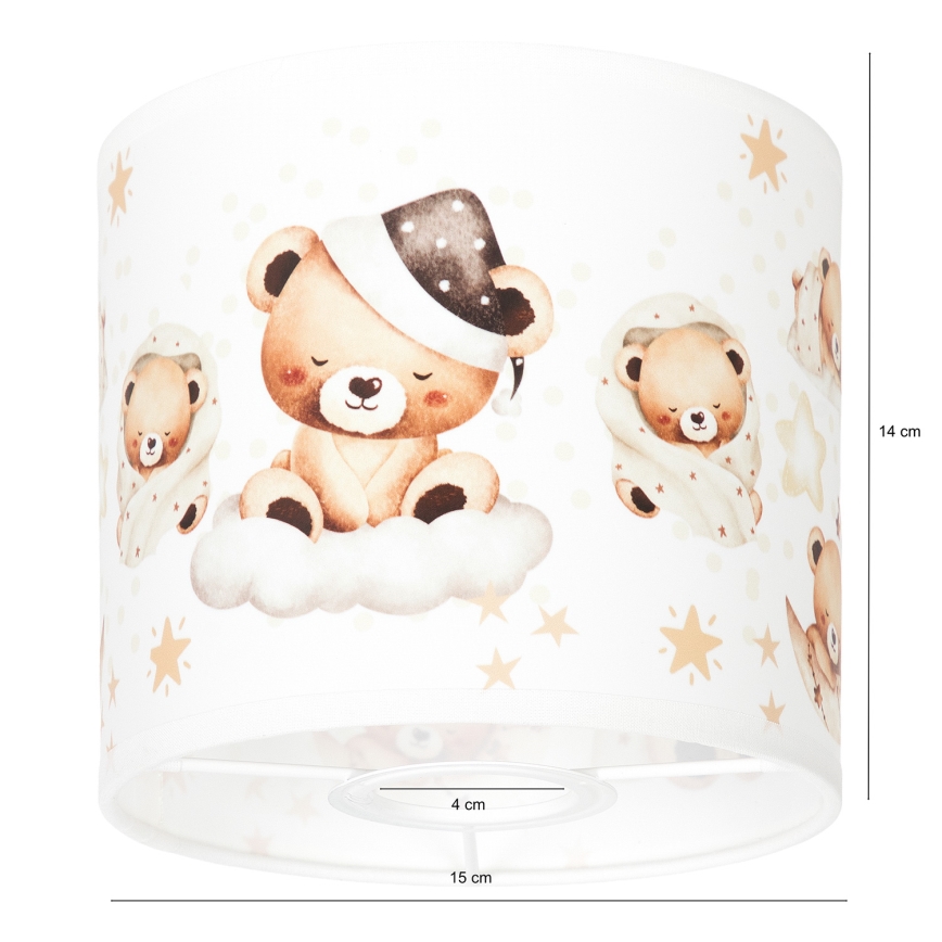 BRILAGI - Stínidlo univerzální BOBO E27 pr. 15 cm bílá/medvídci