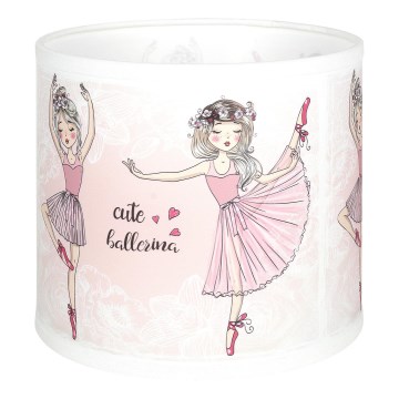 Brilagi - Stínidlo univerzální BOBO E27 pr. 15 cm bílá/růžová/baletky