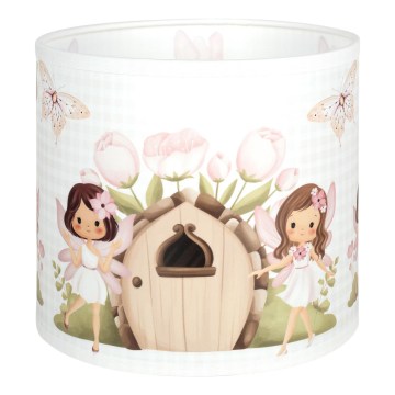 Brilagi - Stínidlo univerzální BOBO E27 pr. 15 cm bílá/růžová/víly
