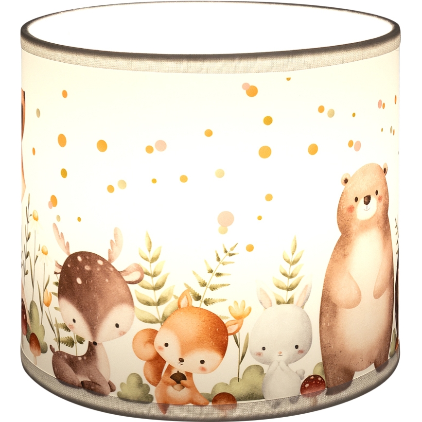 Brilagi - Stínidlo univerzální BOBO E27 pr. 15 cm bílá/zvířátka