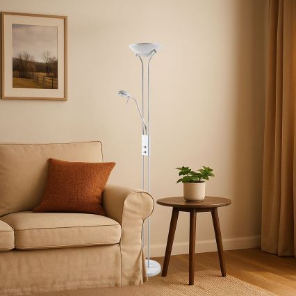 Brilagi - Stmívatelná stojací lampa SCARLETT 1xR7s/230W/230V + 1xG9/40W bílá
