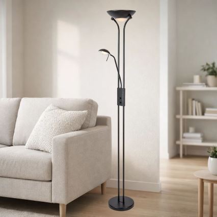 Brilagi - Stmívatelná stojací lampa SCARLETT 1xR7s/230W/230V + 1xG9/40W černá