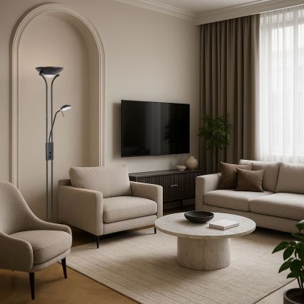 Brilagi - Stmívatelná stojací lampa SCARLETT 1xR7s/230W/230V + 1xG9/40W černá