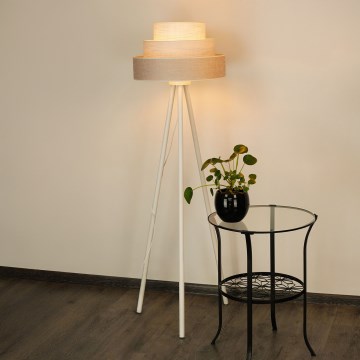 Brilagi - Stojací lampa ALASKA LUNETA 1xE27/15W/230V šedá/krémová
