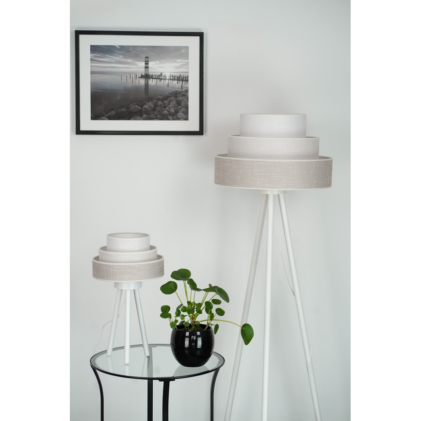 Brilagi - Stojací lampa ALASKA LUNETA 1xE27/15W/230V šedá/krémová
