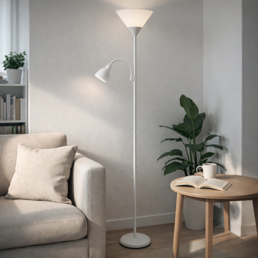 Brilagi - Stojací lampa ARIANA 1xE27/100W/230V + 1xE14/25W bílá