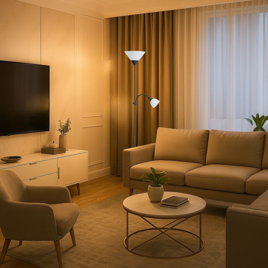 Brilagi - Stojací lampa ARIANA 1xE27/100W/230V + 1xE14/25W černá