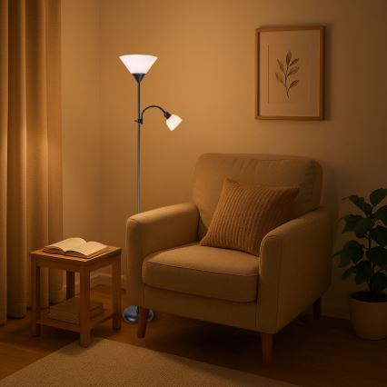 Brilagi - Stojací lampa ARIANA 1xE27/100W/230V + 1xE14/25W černá