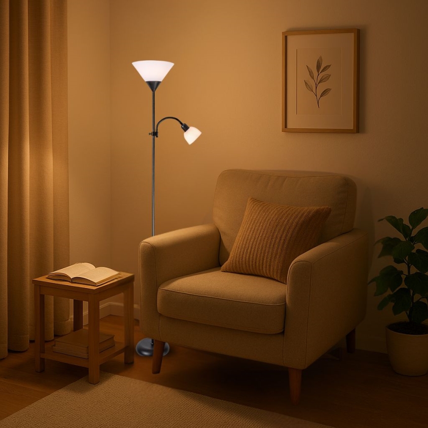 Brilagi - Stojací lampa ARIANA 1xE27/100W/230V + 1xE14/25W černá