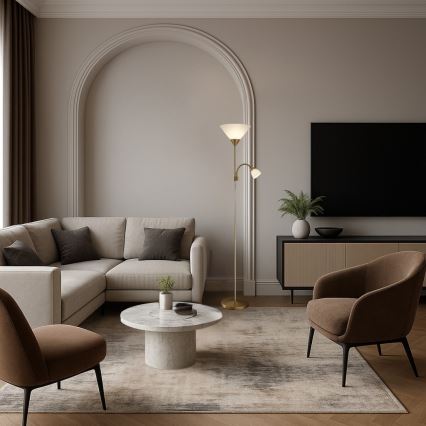 Brilagi - Stojací lampa ARIANA 1xE27/100W/230V + 1xE14/25W zlatá