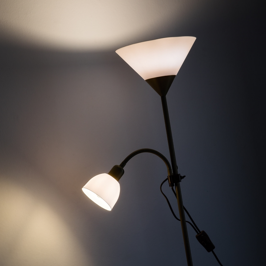 Brilagi - Stojací lampa ARIANA 1xE27/100W/230V + 1xE14/25W zlatá