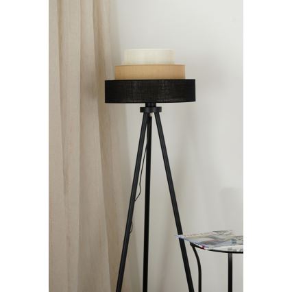 Brilagi - Stojací lampa ASPEN LUNETA 1xE27/15W/230V černá/béžová/krémová