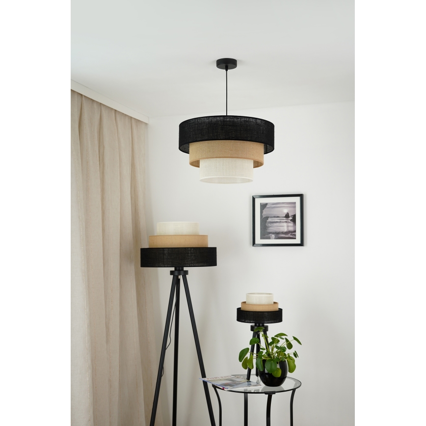 Brilagi - Stojací lampa ASPEN LUNETA 1xE27/15W/230V černá/béžová/krémová