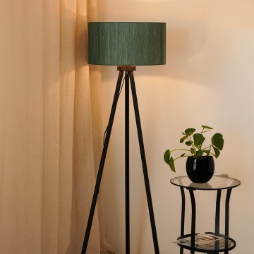 Brilagi - Stojací lampa BOSTON ROLLER 1xE27/15W/230V sláma zelená/zlatá