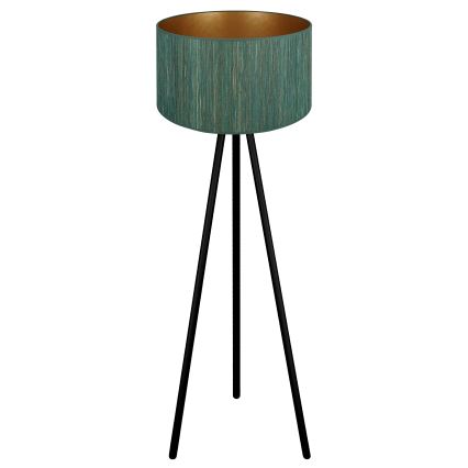 Brilagi - Stojací lampa BOSTON ROLLER 1xE27/15W/230V sláma zelená/zlatá