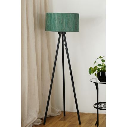 Brilagi - Stojací lampa BOSTON ROLLER 1xE27/15W/230V sláma zelená/zlatá