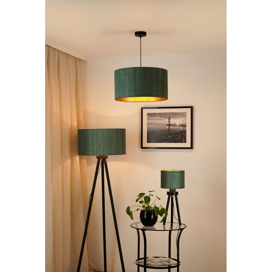 Brilagi - Stojací lampa BOSTON ROLLER 1xE27/15W/230V sláma zelená/zlatá
