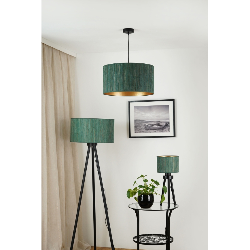 Brilagi - Stojací lampa BOSTON ROLLER 1xE27/15W/230V sláma zelená/zlatá