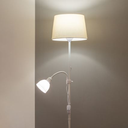 Brilagi - Stojací lampa CERIA 1xE27/100W/230V + 1xE14/25W bílá/béžová