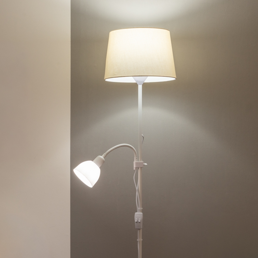 Brilagi - Stojací lampa CERIA 1xE27/100W/230V + 1xE14/25W bílá/béžová