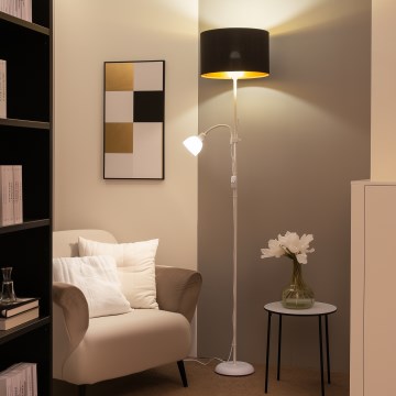 Brilagi - Stojací lampa CERIA 1xE27/100W/230V + 1xE14/25W bílá/černá