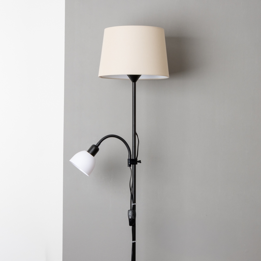 Brilagi - Stojací lampa CERIA 1xE27/100W/230V + 1xE14/25W černá/béžová