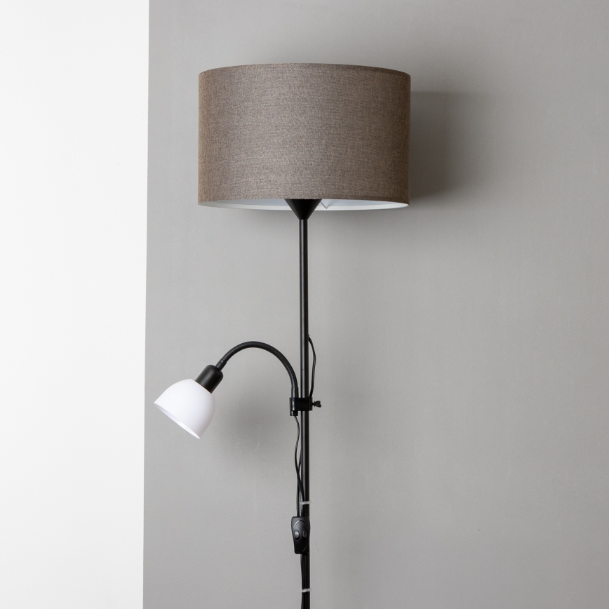 Brilagi - Stojací lampa CERIA 1xE27/100W/230V + 1xE14/25W černá/hnědá