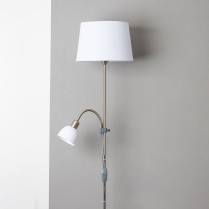 Brilagi - Stojací lampa CERIA 1xE27/100W/230V + 1xE14/25W matný chrom/bílá