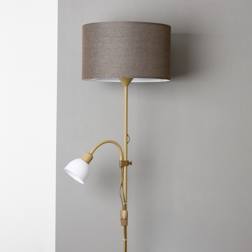 Brilagi - Stojací lampa CERIA 1xE27/100W/230V + 1xE14/25W zlatá/hnědá