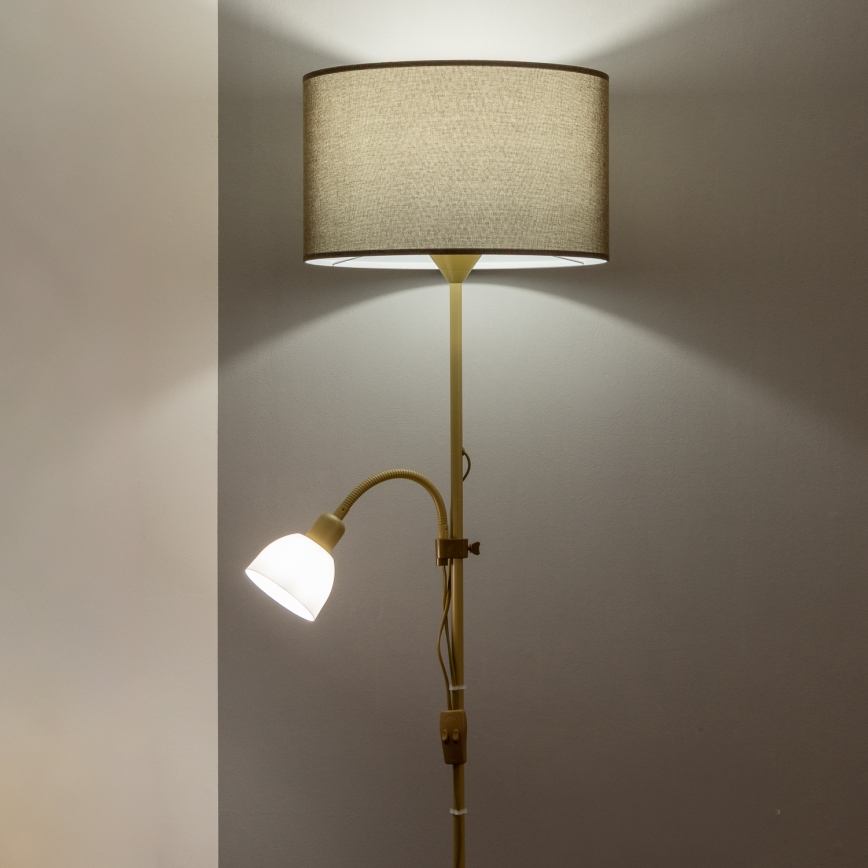 Brilagi - Stojací lampa CERIA 1xE27/100W/230V + 1xE14/25W zlatá/hnědá