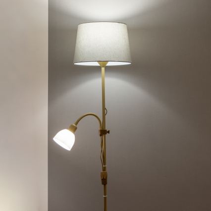 Brilagi - Stojací lampa CERIA 1xE27/100W/230V + 1xE14/25W zlatá/šedá