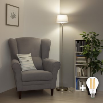 Brilagi - Stojací lampa CERIA 1xE27/40W/230V pr. 25 cm šedá/matný chrom
