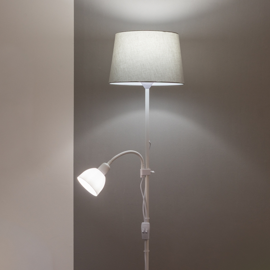 Brilagi - Stojací lampa CERIA 2v1 1xE27/100W/230V + 1xE14/25W bílá/šedá