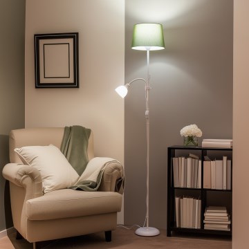 Brilagi - Stojací lampa CERIA 2v1 1xE27/100W/230V + 1xE14/25W bílá/zelená