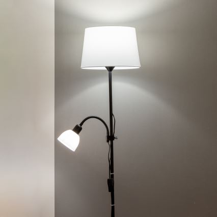 Brilagi - Stojací lampa CERIA 2v1 1xE27/100W/230V + 1xE14/25W černá/bílá