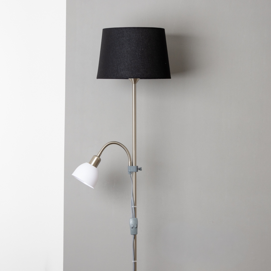 Brilagi - Stojací lampa CERIA 2v1 1xE27/100W/230V + 1xE14/25W matný chrom/černá