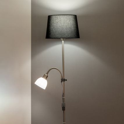 Brilagi - Stojací lampa CERIA 2v1 1xE27/100W/230V + 1xE14/25W matný chrom/černá