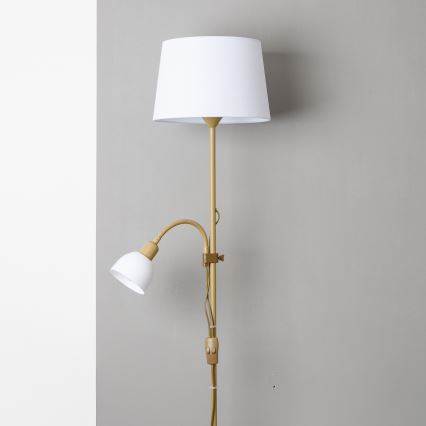 Brilagi - Stojací lampa CERIA 2v1 1xE27/100W/230V + 1xE14/25W zlatá/bílá