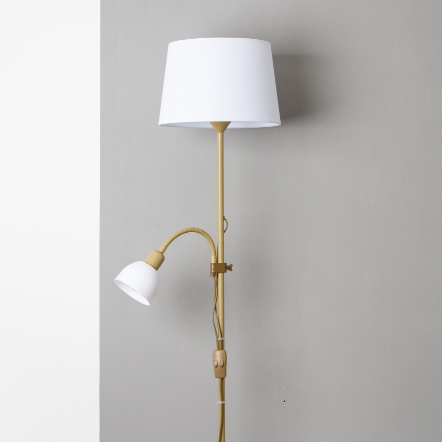 Brilagi - Stojací lampa CERIA 2v1 1xE27/100W/230V + 1xE14/25W zlatá/bílá