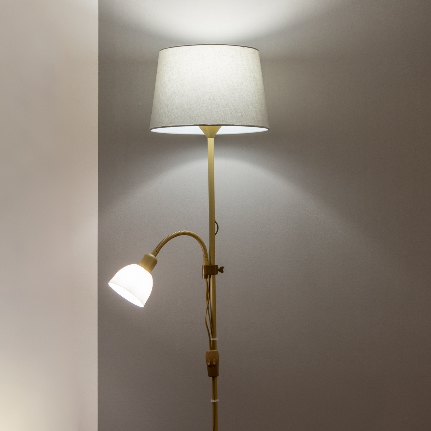Brilagi - Stojací lampa CERIA 2v1 1xE27/100W/230V + 1xE14/25W zlatá/šedá